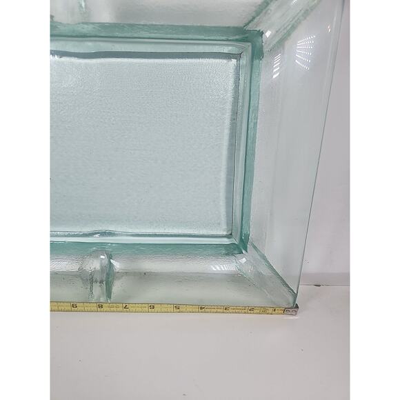 Glass rectangular ashtray-6 channel Blue/green mid century modern 16.25x12.5 - Picture 4 of 6